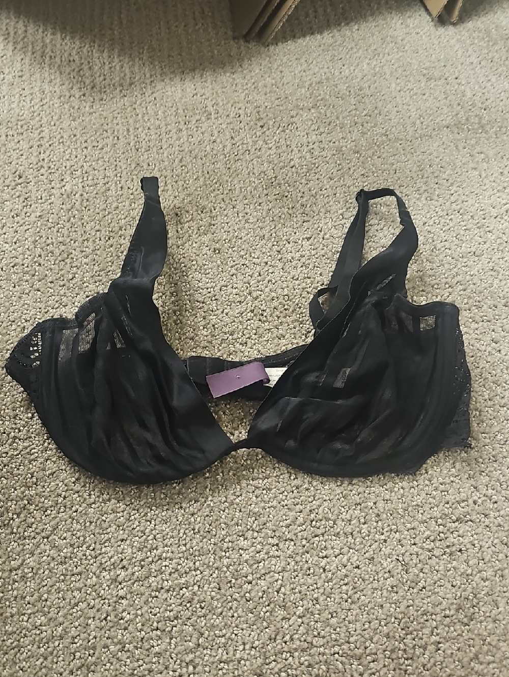 Adore Me Black Sheer Underwire Bra